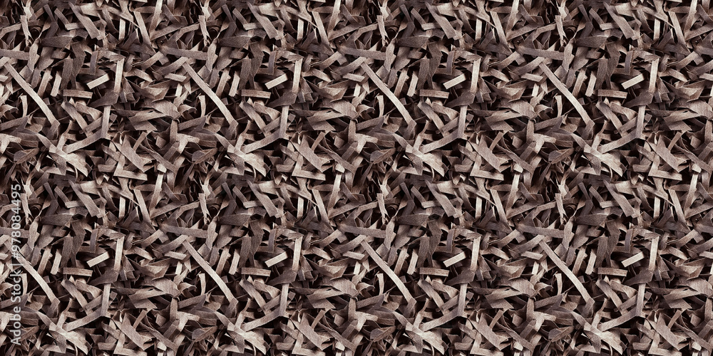 shredded paper filler in dusty chocolate color with thin, delicate strips, shredded paper filler texture background shredded paper filler in dusty chocolate color with thin, delicate strips, shredded paper filler texture background