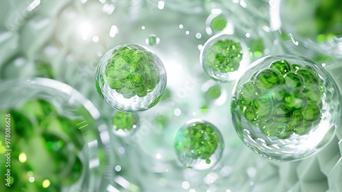 Mesmerizing Microscopic Exosomes in Vivid Green Three Dimensional Cellular Structures