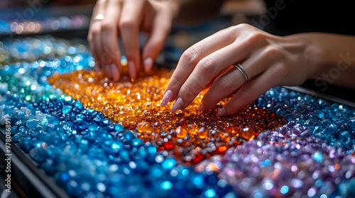 Colorful Gemstones in a Tray - Photo