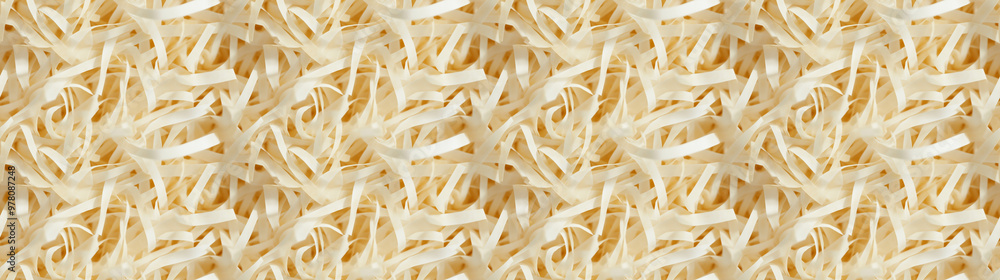 shredded paper filler in vanilla cream color with thin, delicate strips, shredded paper filler texture background shredded paper filler in vanilla cream color with thin, delicate strips, shredded paper filler texture background