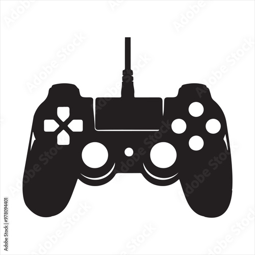 game controller silhouette vector/ joystick icon silhouette vector illustration