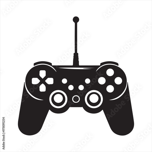 game controller silhouette vector/ joystick icon silhouette vector illustration