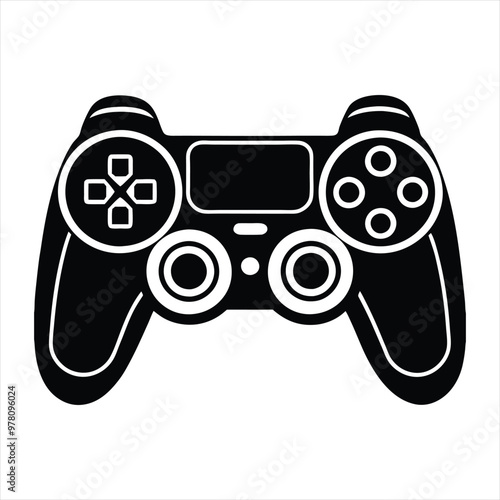 game controller silhouette vector/ joystick icon silhouette vector illustration