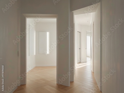 room with door and window