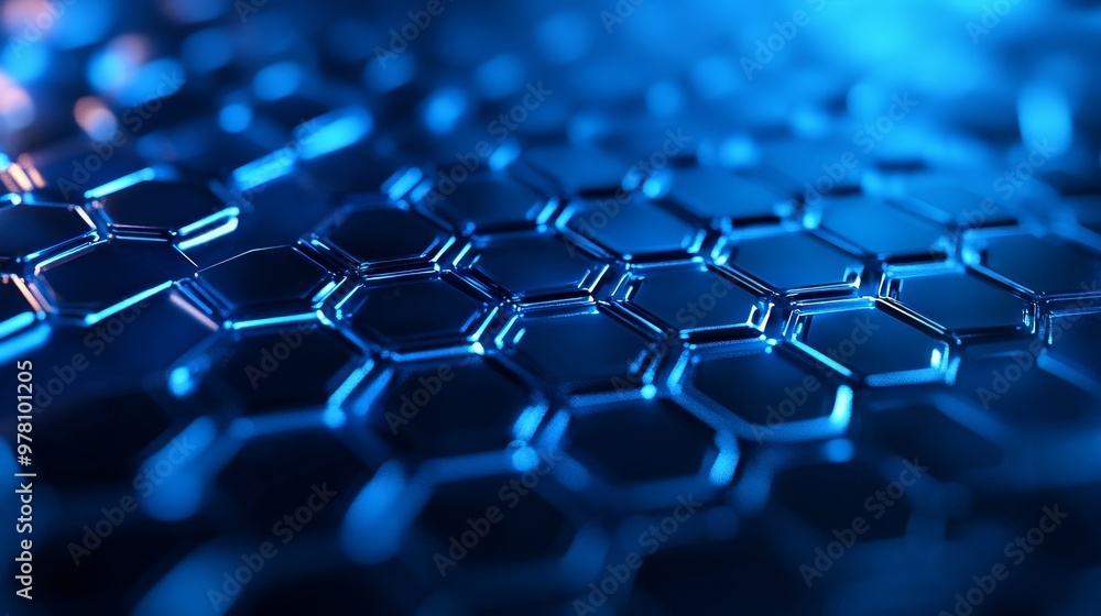 High-tech hexagonal grid, neon blue glow, digital texture, dark background, cyberpunk style High-tech hexagonal grid, neon blue glow, digital texture, dark background, cyberpunk style
