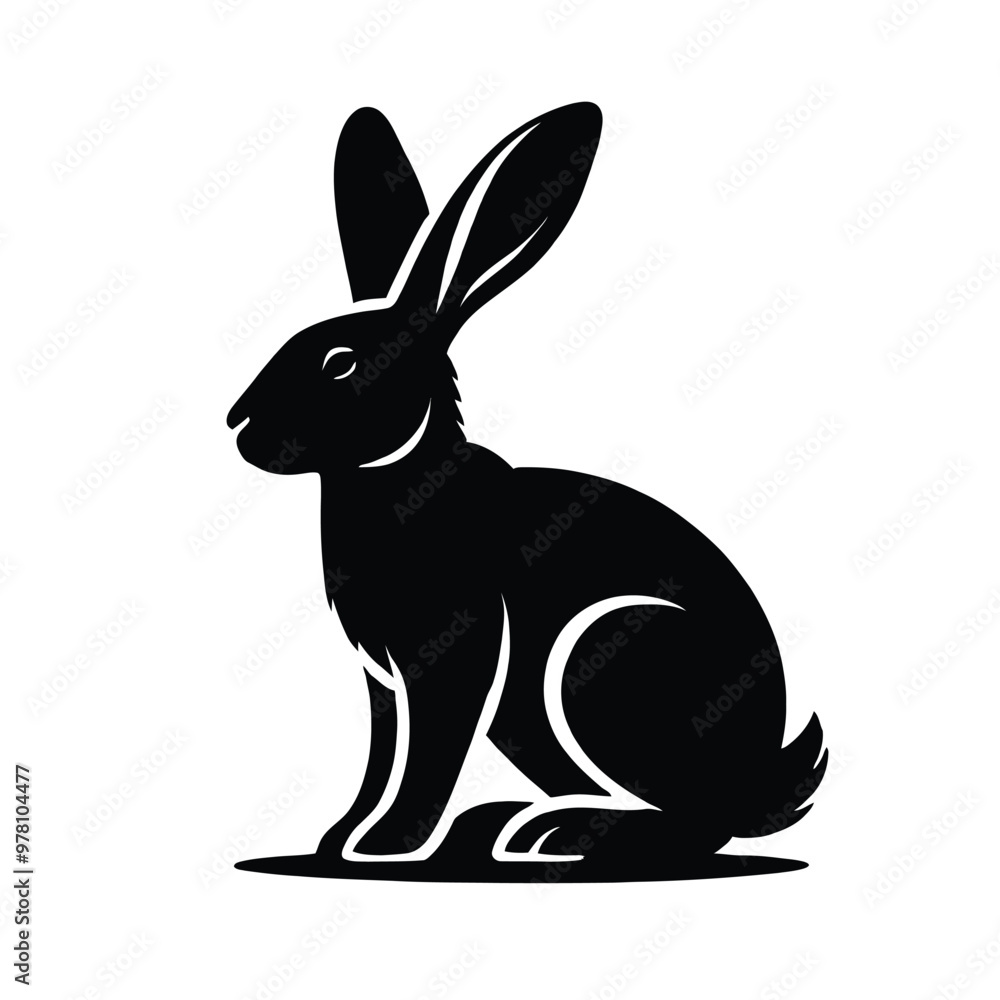 Rabbit Silhouette Sitting
