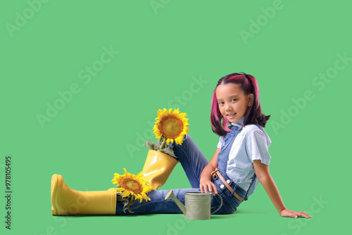 Cute little Asian girl with...