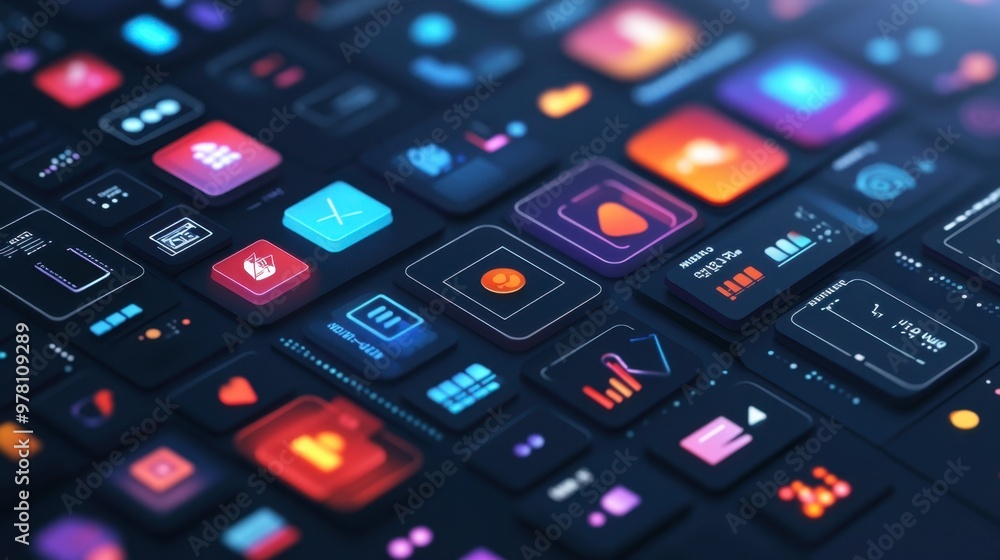 A collection of modern vector icons displayed on a graphic design software interface, ready for export. A collection of modern vector icons displayed on a graphic design software interface, ready for export.