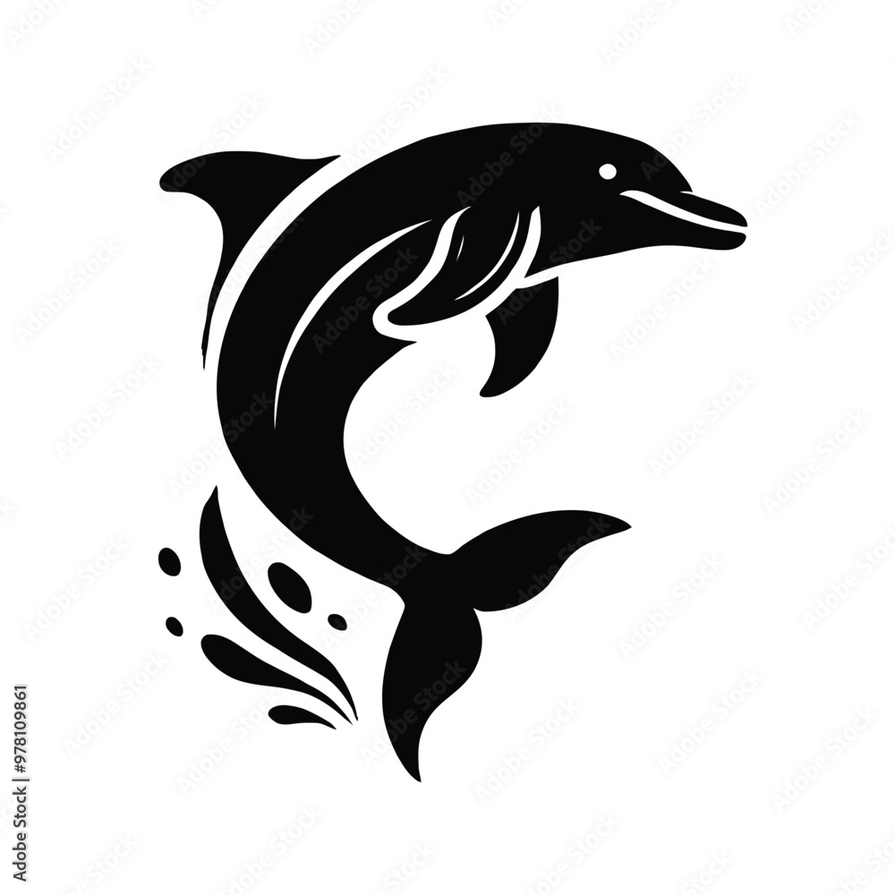 Obraz premium Dolphin Jumping Silhouette