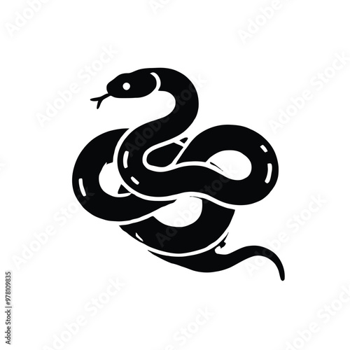 Coiled Snake Silhouette