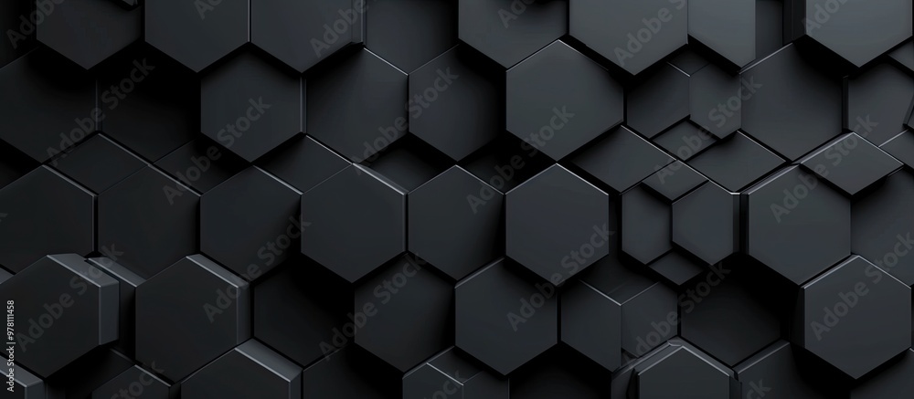 Black geometric pattern with hexagon shapes Black geometric pattern with hexagon shapes
