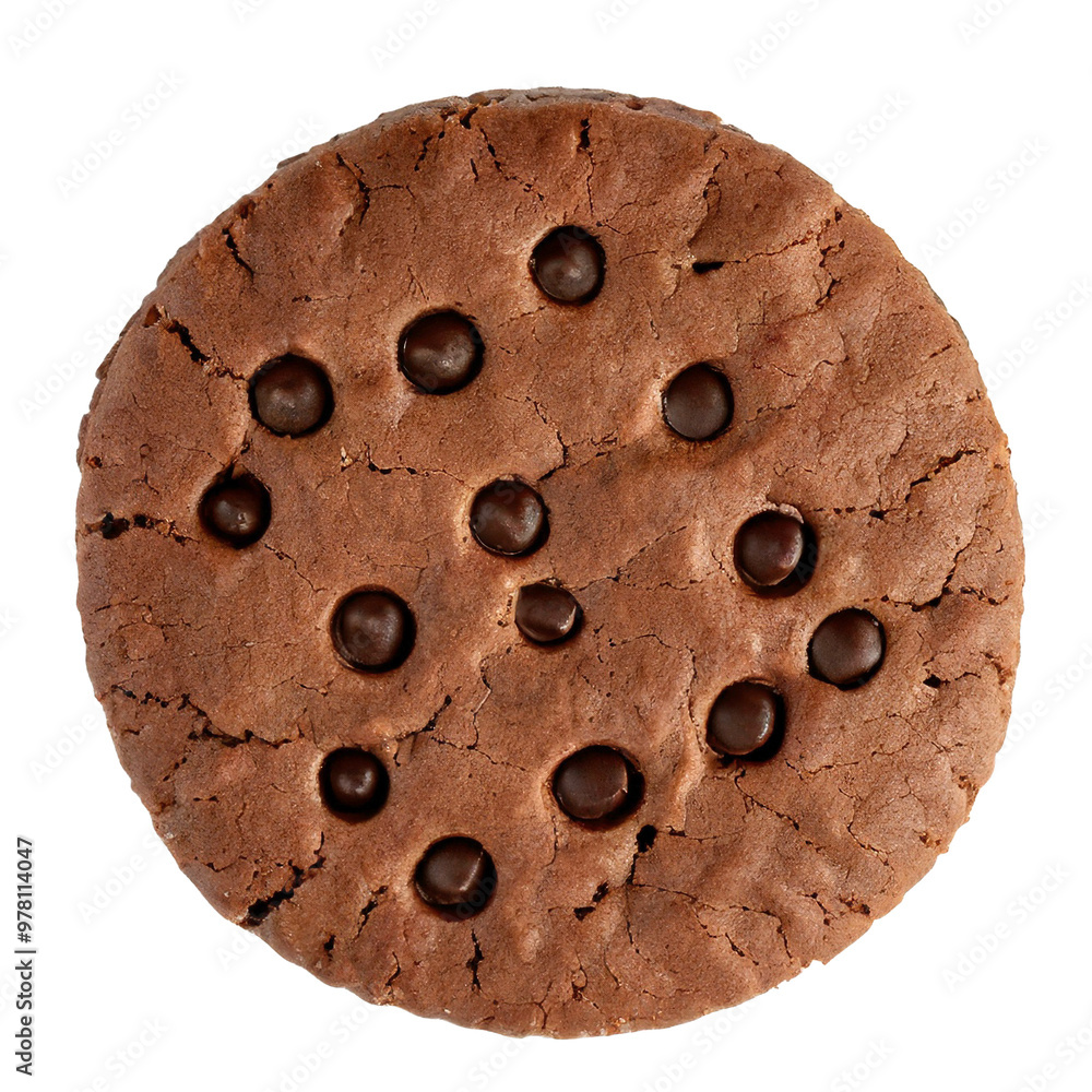 chocolate chip cookie isolated on transparent background