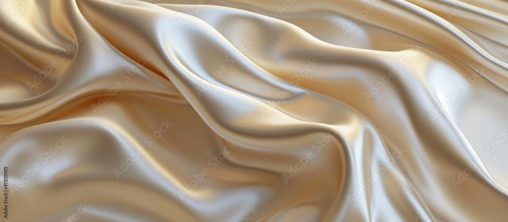 Fototapeta premium Shimmering gold satin fabric with gentle folds
