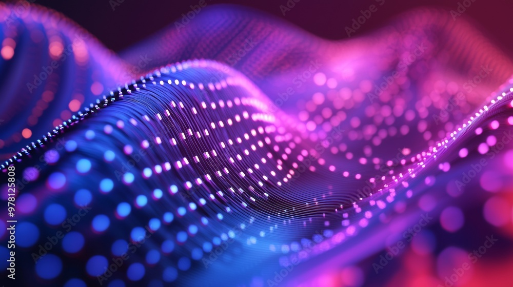 Abstract digital waves with glowing particles in a futuristic design Abstract digital waves with glowing particles in a futuristic design