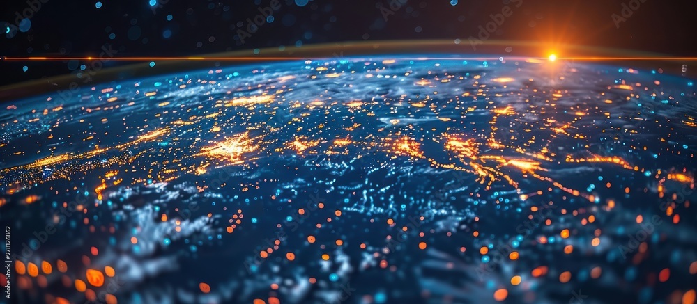 Fototapeta premium Earth's Glow: A Symphony of Lights