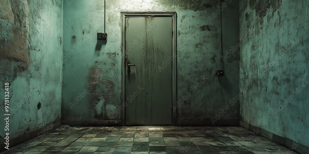 Stark Surroundings: An austere room devoid of any adornments or furniture, spotlighting the individual in its center. Stark Surroundings: An austere room devoid of any adornments or furniture, spotlighting the individual in its center.