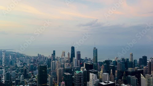 Wallpaper Mural Chicago city skyline at sunset Torontodigital.ca