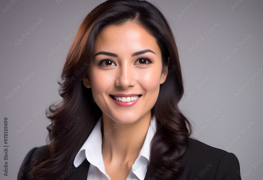 A professional young business woman portrait. A young woman with a warm smile. She has long hair. Her expression is friendly and approachable, showcasing her clear skin and bright eyes. A professional young business woman portrait. A young woman with a warm smile. She has long hair. Her expression is friendly and approachable, showcasing her clear skin and bright eyes.