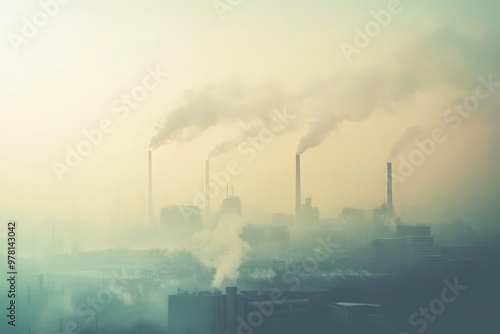 Obraz na płótnie smog and pollution at city skyline w salonie
