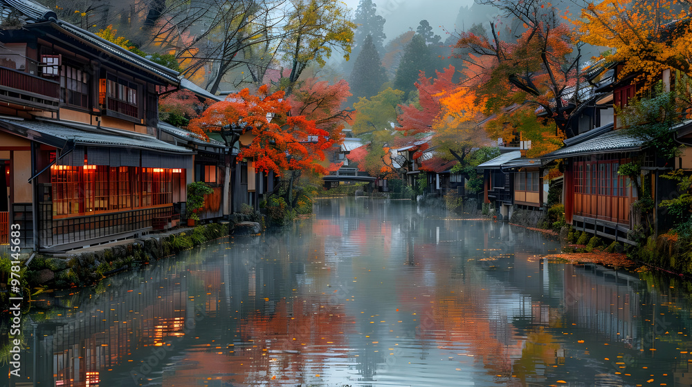 Autumn Reflections in a Canal - A Realistic Photography Autumn Reflections in a Canal - A Realistic Photography