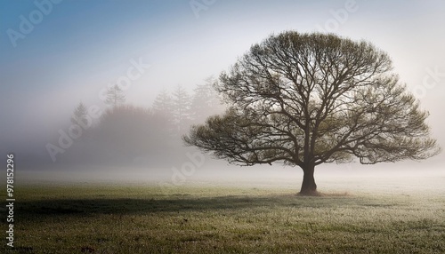 misty morning in the forest