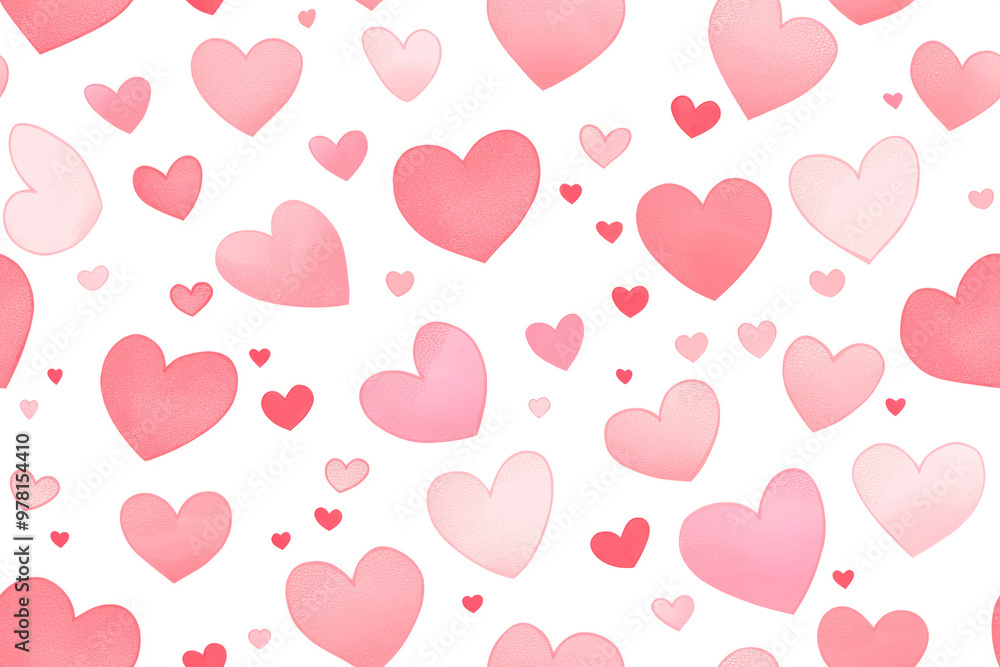 Cute love heart seamless pattern illustration. Cute romantic pink hearts background print. Cute love heart seamless pattern illustration. Cute romantic pink hearts background print.