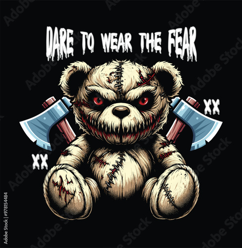 Angry bear killing T-shirt Design