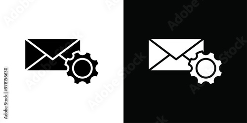 Email settings icon Vector flat thin line illustration
