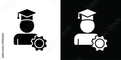 Engineering education icon Vector flat thin line illustration