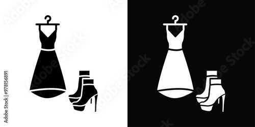 Fashion boutique icon Vector flat thin line illustration