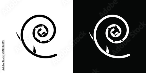 fiddleheads icon Vector flat thin line illustration photo