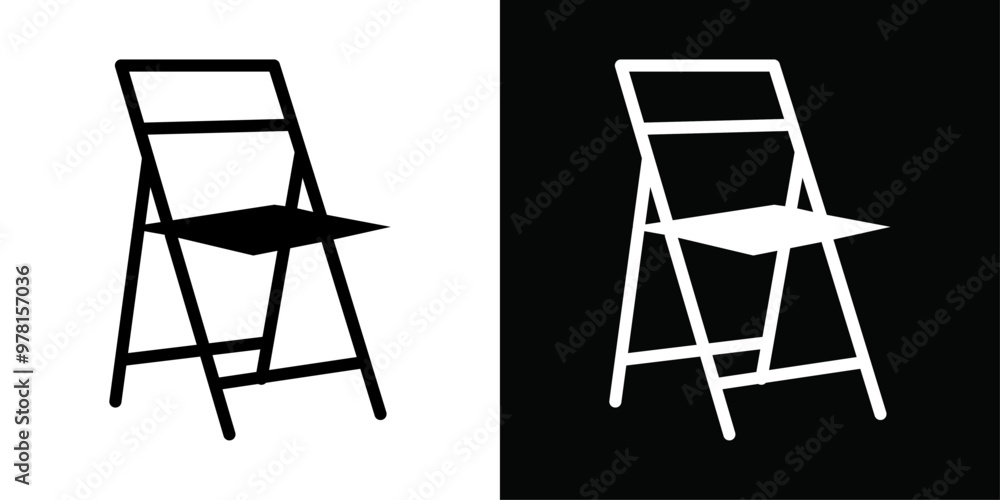 folding chair icon Vector flat thin line illustration folding chair icon Vector flat thin line illustration