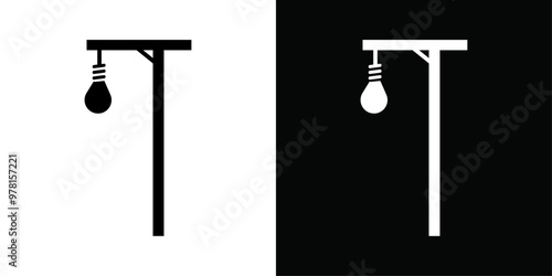 gallows icon Vector flat thin line illustration