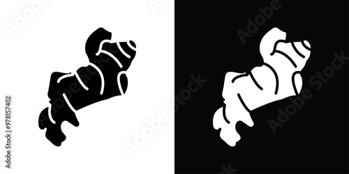 ginger icon Vector flat thin line illustration