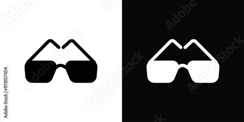 Glasses icon Vector flat thin line illustration