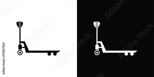 Hand pallet jack icon Vector flat thin line illustration