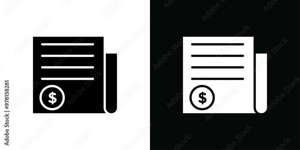 Invoice icon Vector flat thin line illustration Invoice icon Vector flat thin line illustration