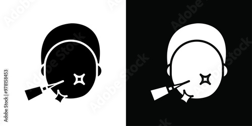 laser dermatology icon Vector flat thin line illustration