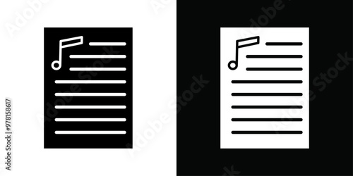 Lyrics icon Vector flat thin line illustration