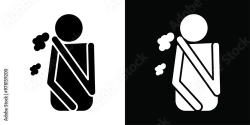 Nausea icon Vector flat thin line illustration