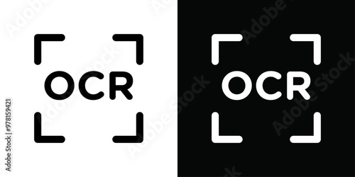 OCR icon Vector flat thin line illustration