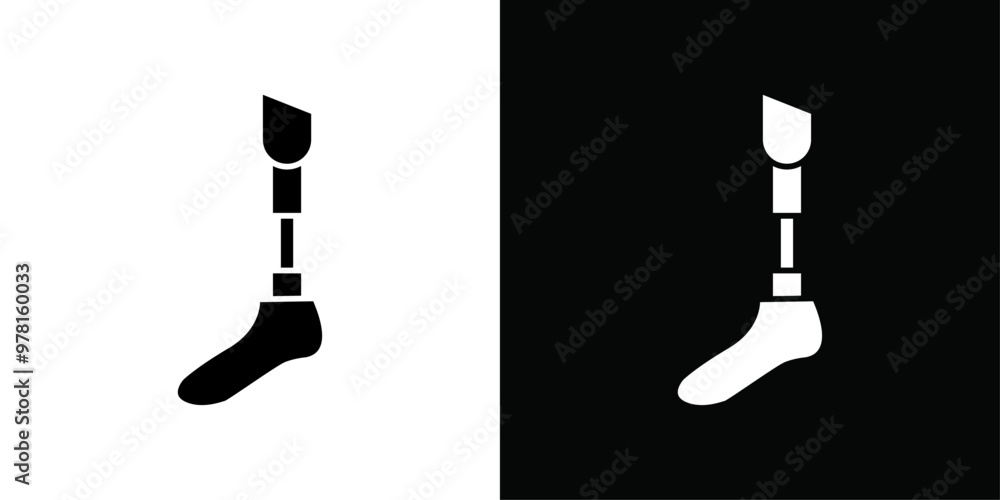 Prosthetic leg icon Vector flat thin line illustration Prosthetic leg icon Vector flat thin line illustration