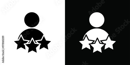 Rating employee icon Vector flat thin line illustration