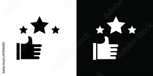 review icon Vector flat thin line illustration