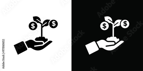 Seed money icon Vector flat thin line illustration