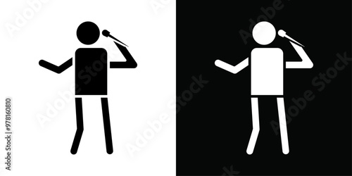 Sing icon Vector flat thin line illustration