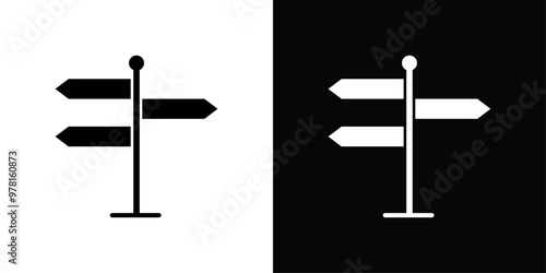 signpost icon Vector flat thin line illustration
