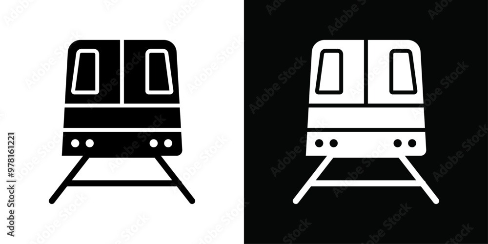 subway icon Vector flat thin line illustration subway icon Vector flat thin line illustration
