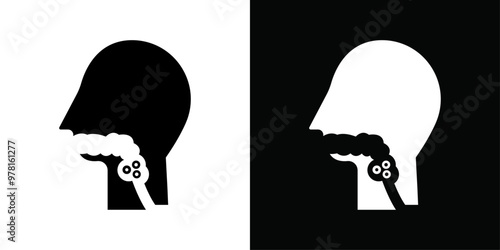 Swallowing reflex icon Vector flat thin line illustration