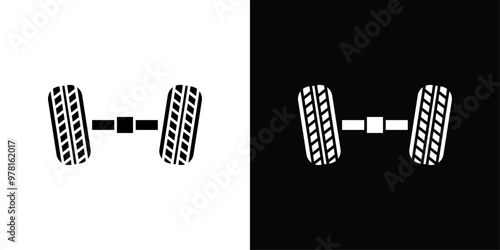 wheel alignment icon Vector flat thin line illustration